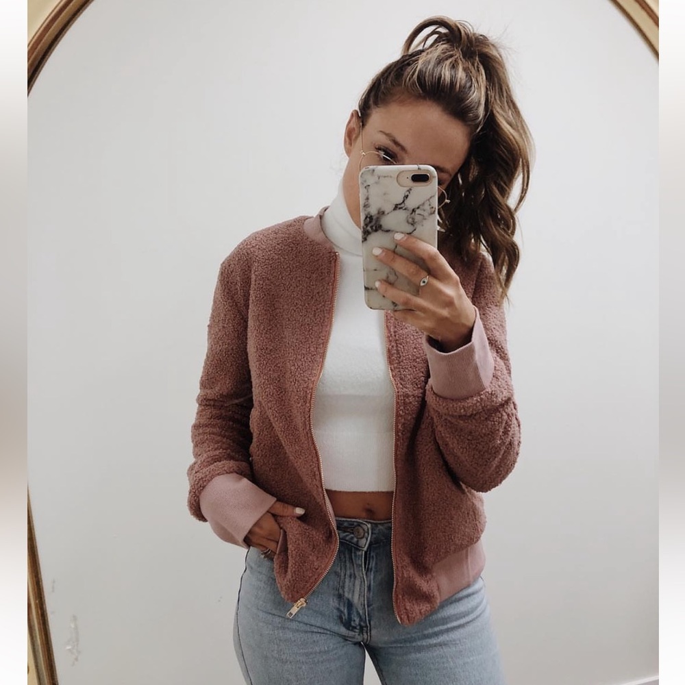 MACCS THE LABEL teddy bear bomber jacket